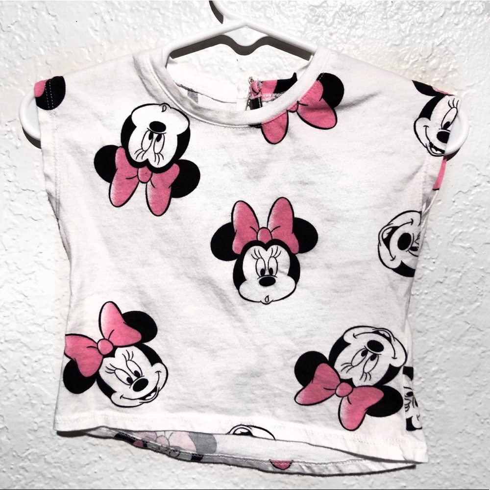 H&M white mini mouse shirt 4-6 months